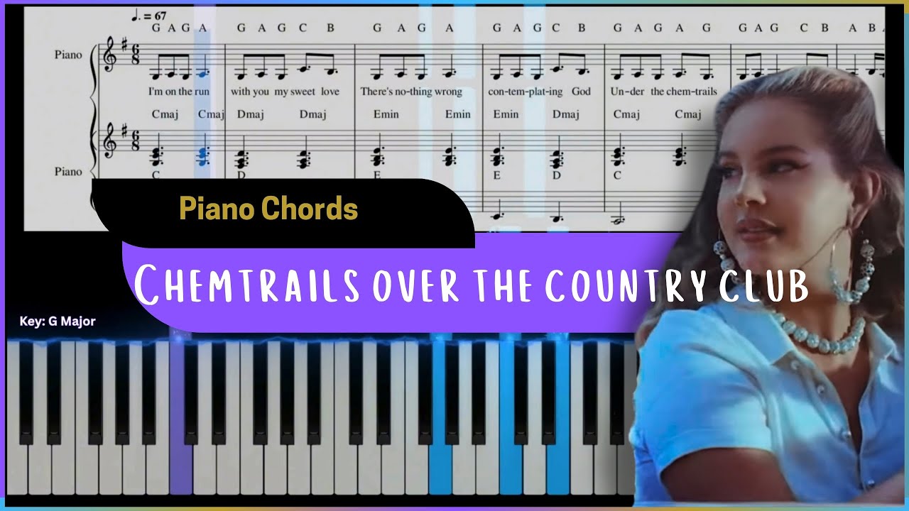 Lana Del Rey - Chemtrails Over The Country Club | Easy Piano Chords for Beginners