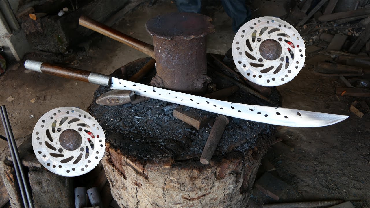 SWORD MAKING / HOW TO MAKE AN ANCIENT KHMER SWORD FROM DISC BRAKE (Dao Khmer) ( NOT FOR SALE )