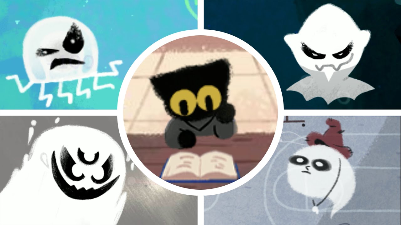 Google Halloween Momo The Cat -  Walkthrough (All Games)