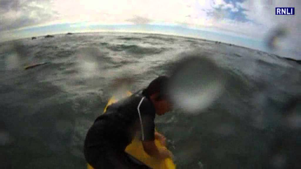 Daring rescue of boy caught in rip tide at Crooklets beach in Bude, Cornwall, captured on camera