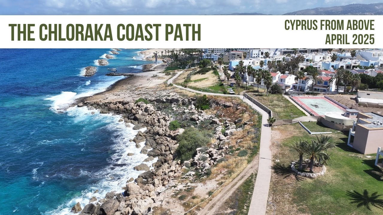 The Chloraka Coast Path From The Sea - in 4K!