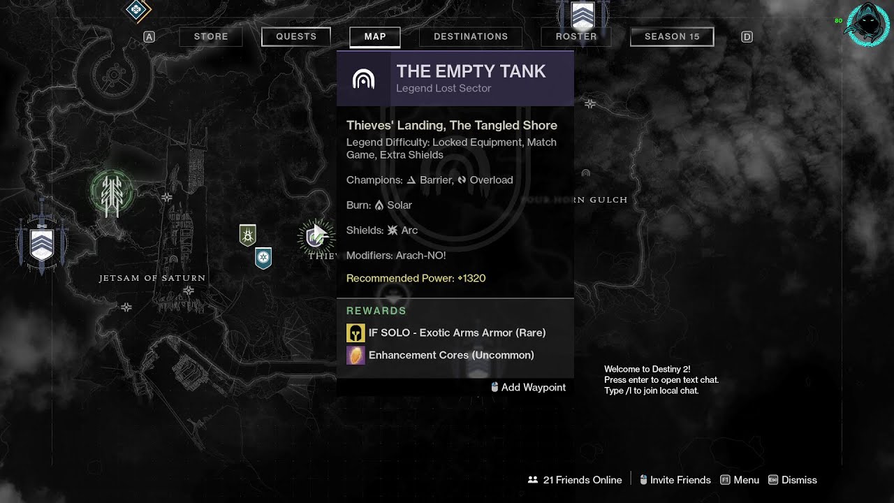 The Empty Tank Solo 1320 Legend Lost Sector Guide For Titans