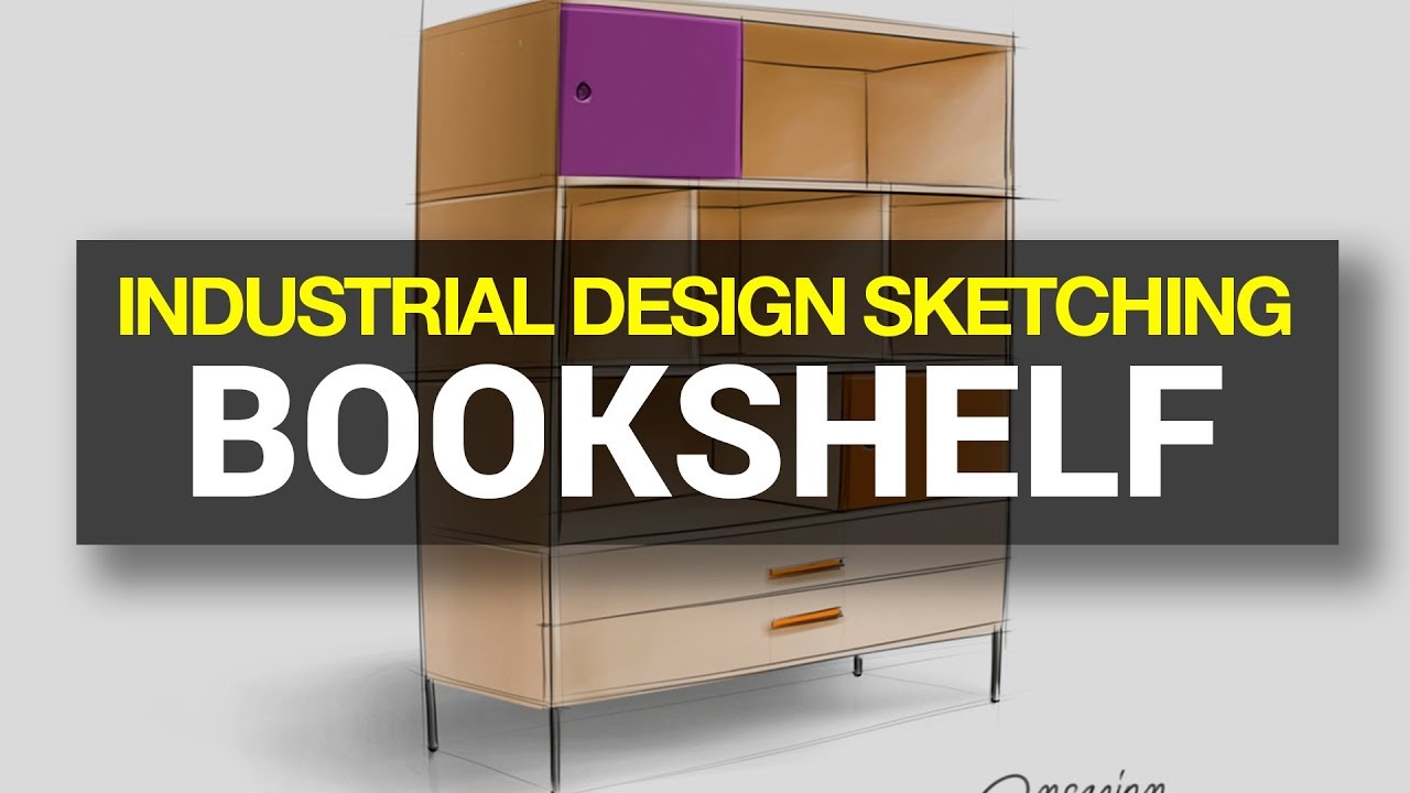 INDUSTRIAL & PRODUCT DESIGN SKETCHING : ep. 25 - BOOKSHELF (Timelapse) #idsketching