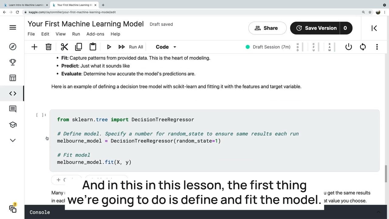 Intro to ML - Your First Machine Learning Model