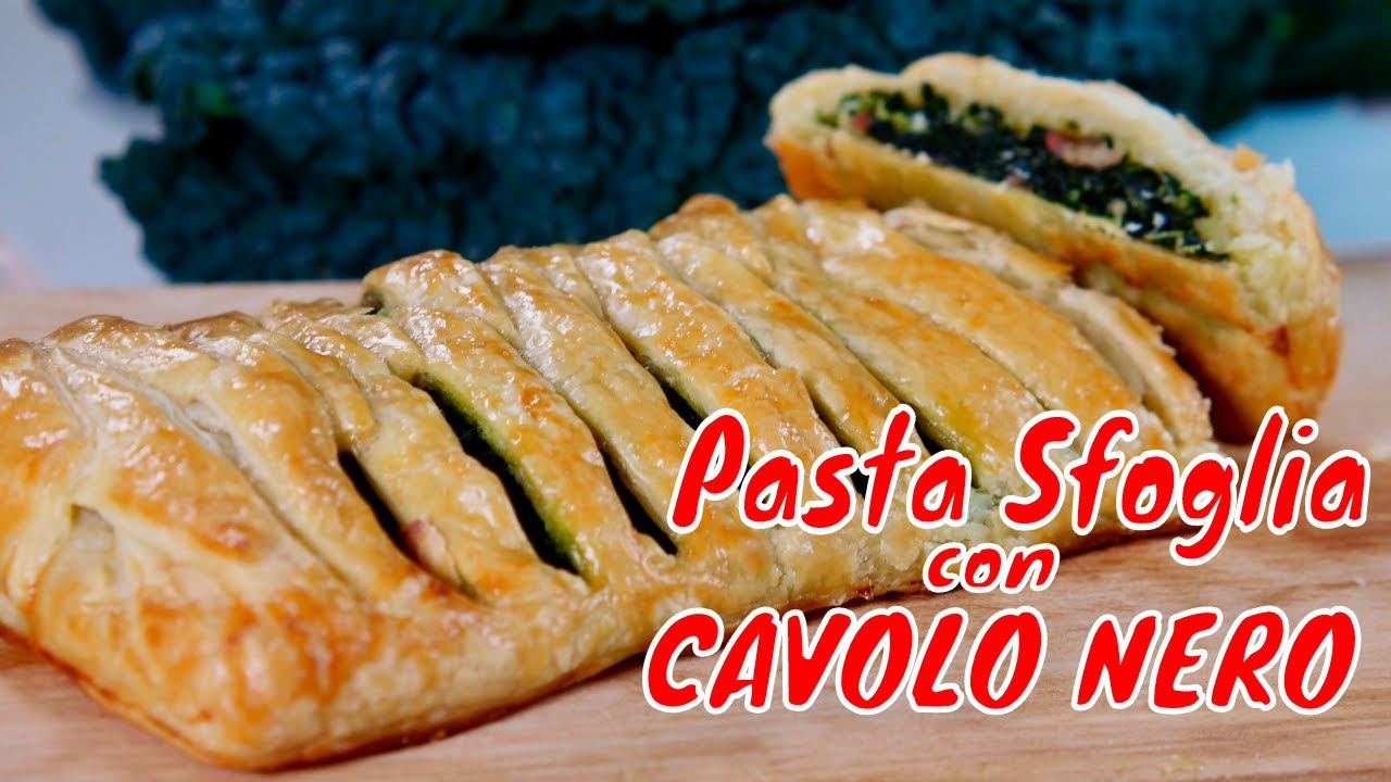 ricetta con cavolo nero - treccia salata - PASTA SFOGLIA ripiena con CAVOLO NERO