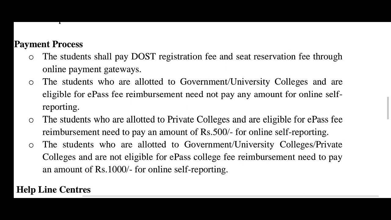 DOST 2023 Phase 1 online self reporting fee 0/500/1000 rupees for  college confirmation  Results