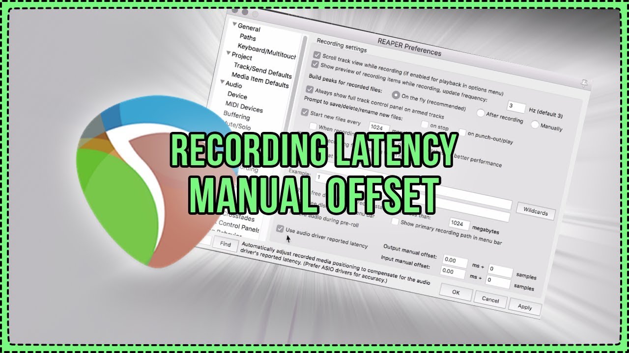 Recording Latency Manual Offset in REAPER