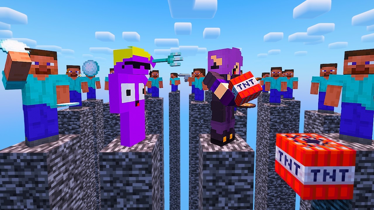 PILARES DA SORTE NO MINECRAFT COM MUITOS INSCRITOS... (socorro)