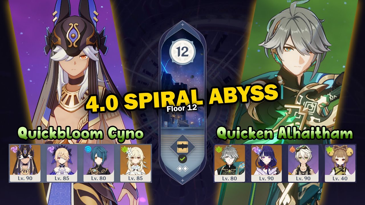 Quickbloom Cyno & Quicken Alhaitham | 4.0 Spiral Abyss Full Star Gameplay | Genshin Impact