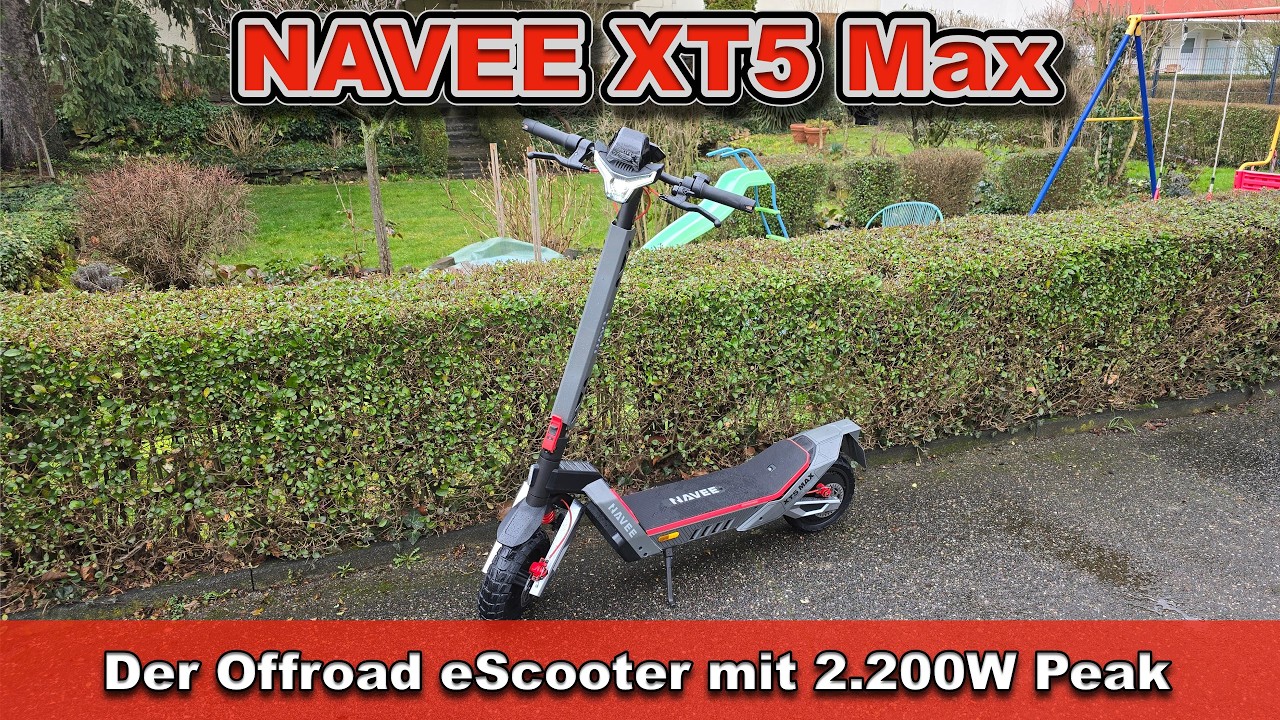 NAVEE XT5 Max Test &ndash; Offroad E-Scooter mit 12-Zoll Reifen, Federung & 2.200 Peak Leistung