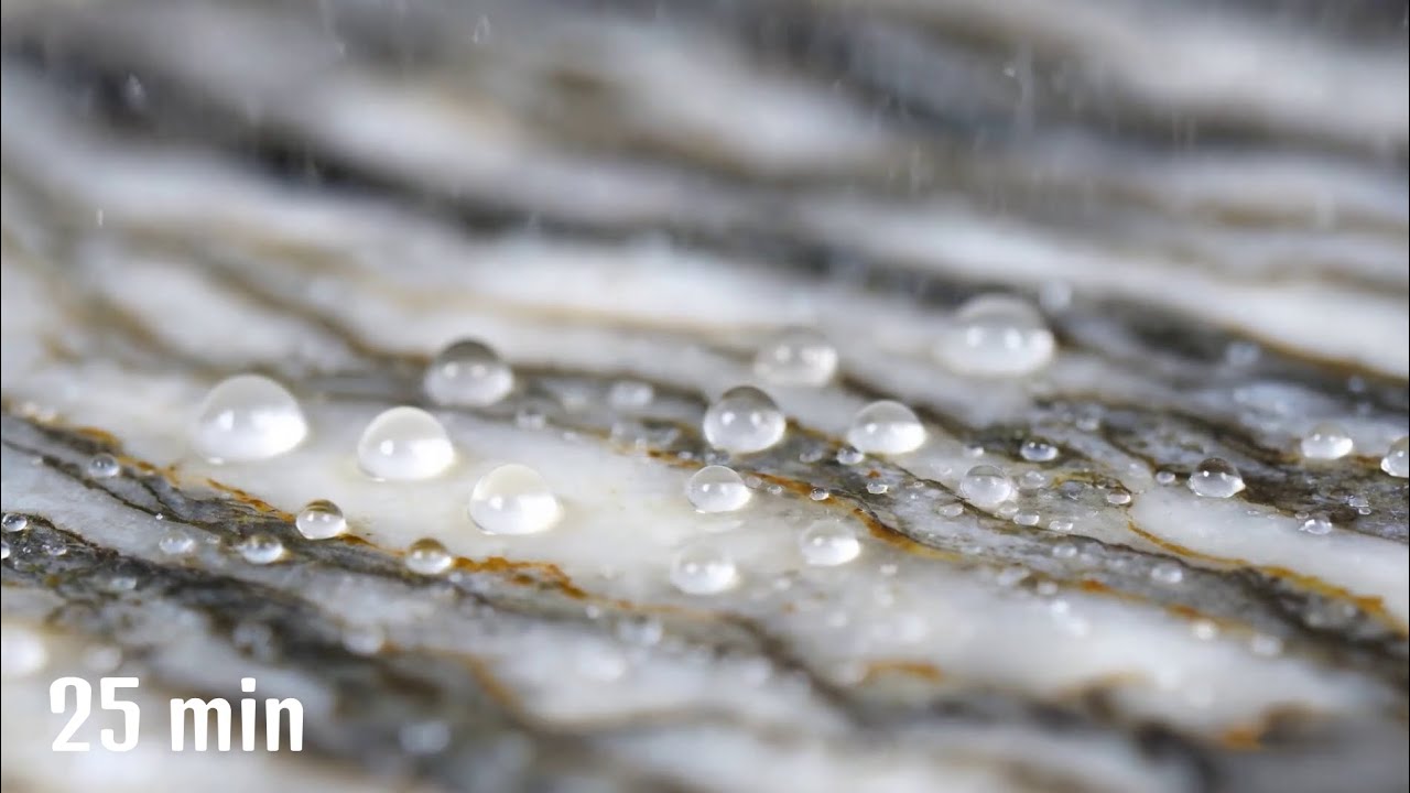 Gentle Rain on Natural Marble | Piano Meditation — Extended 25 Minutes