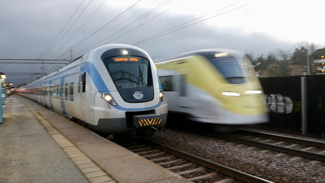 Tåg på Norrviken Station | X60 Pendeltåg, X3, X40 och Rd2