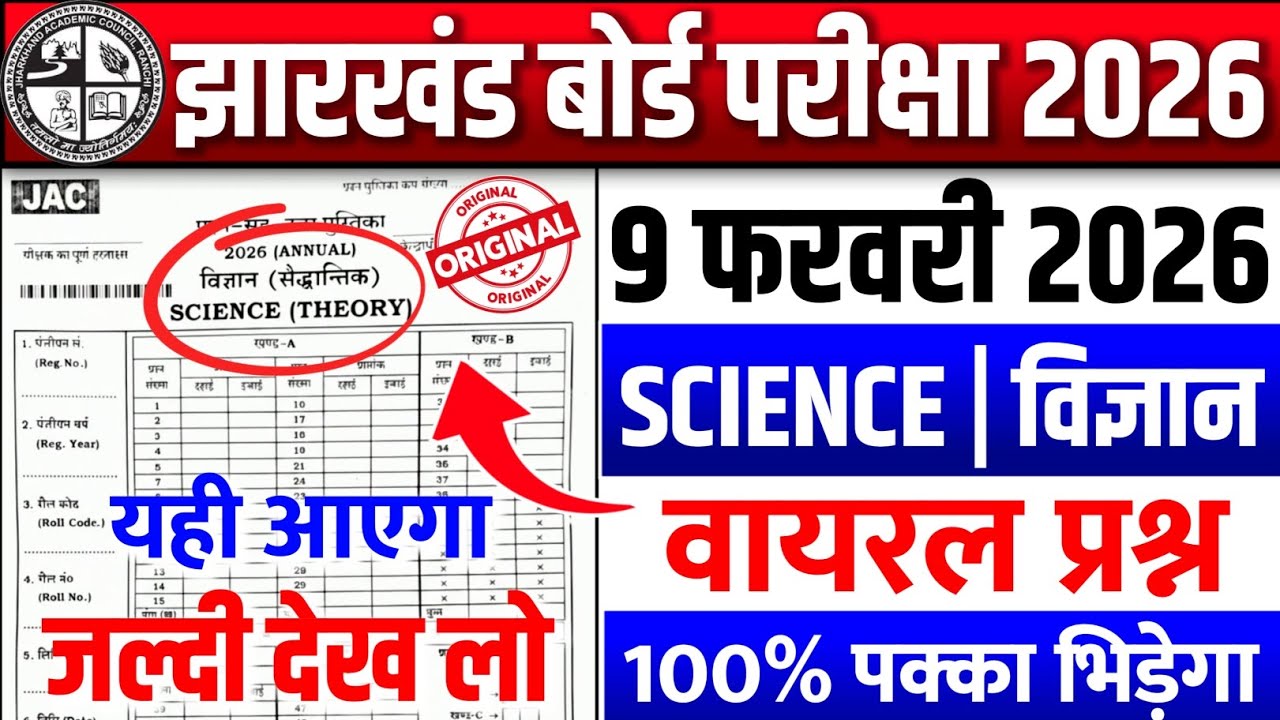 Jac Board Class 10 Science Vvi Objective Question 2026 | Jac Class 10 Science Question Paper 2026 