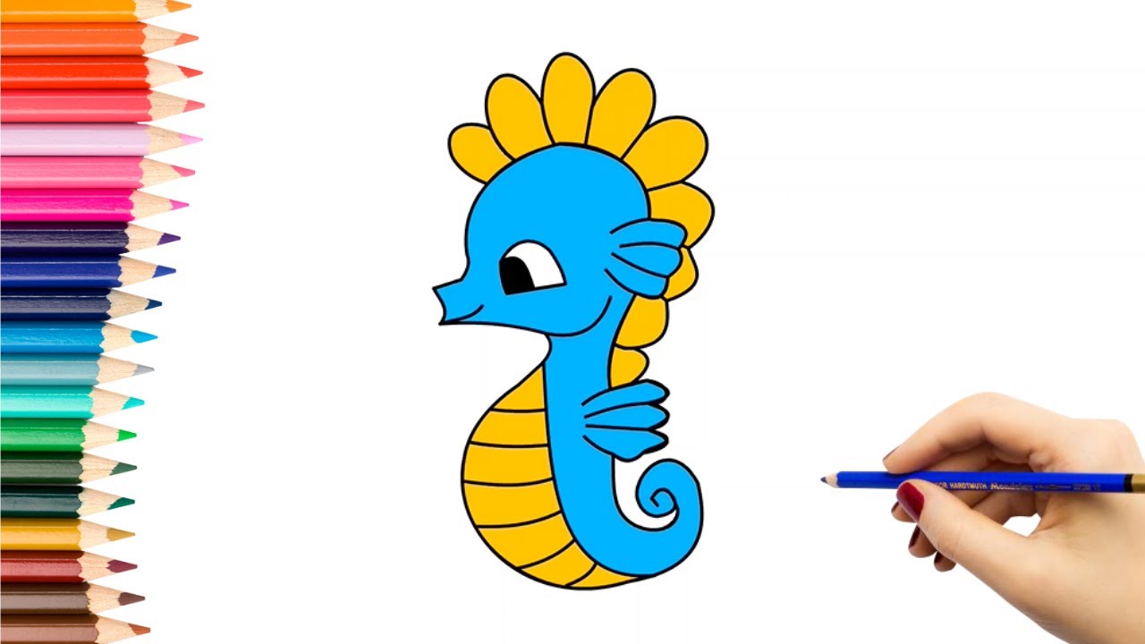 Kaip nupie&scaron;ti JŪRŲ ARKLIUKĄ | How to draw a seahorse