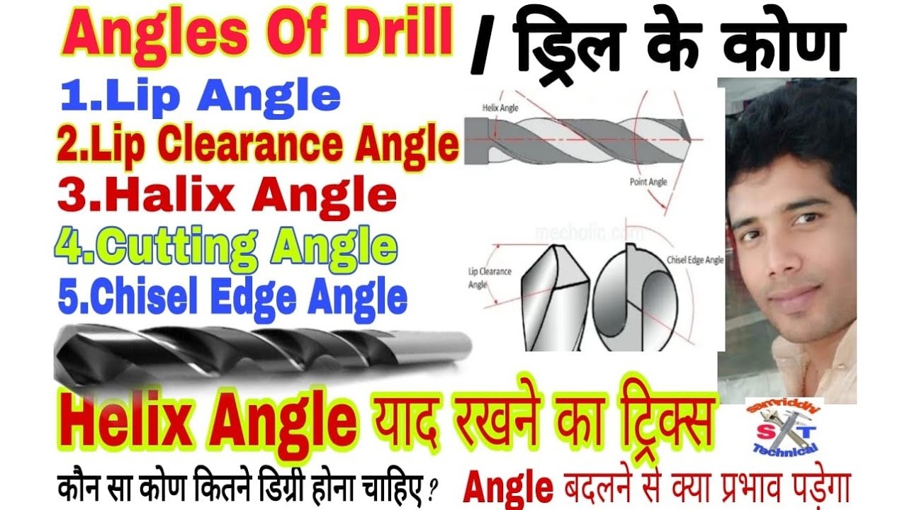 Angles Of Drill ||    ड्रिल बिट के सभी प्रकार के कोण || Angles of  Twist drill