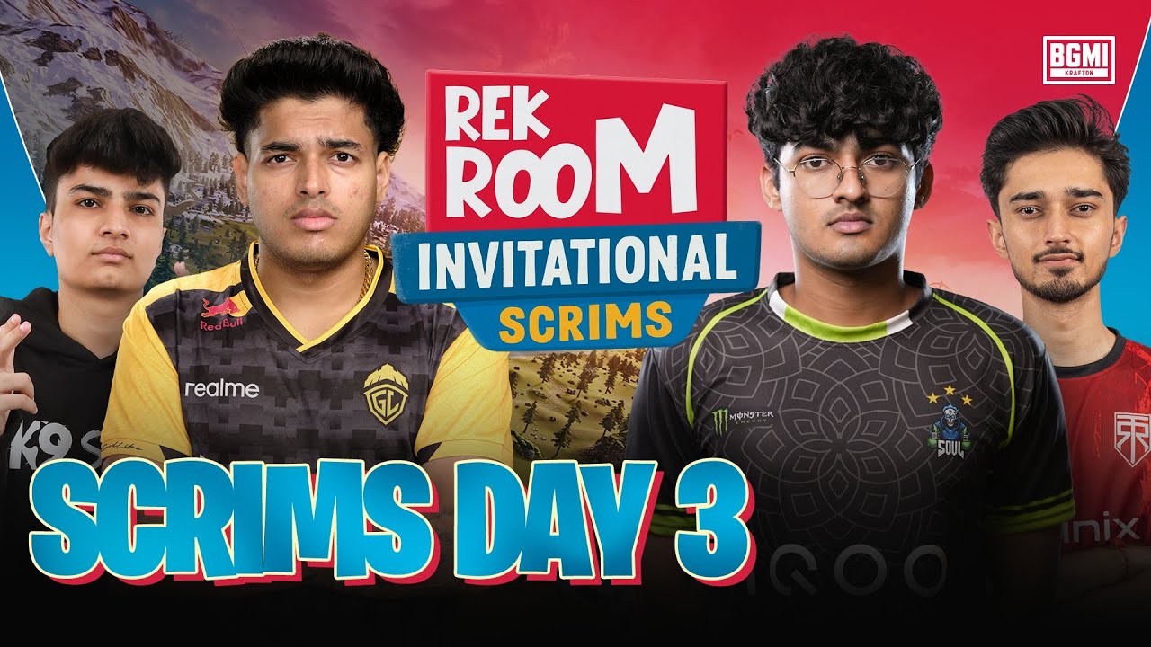 RekRoom BGMI Scrims Day 3 | ft. @GodLikeEsportss  Soul, 8Bit  @Orangutan_TV 25th Oct | Action-Packed