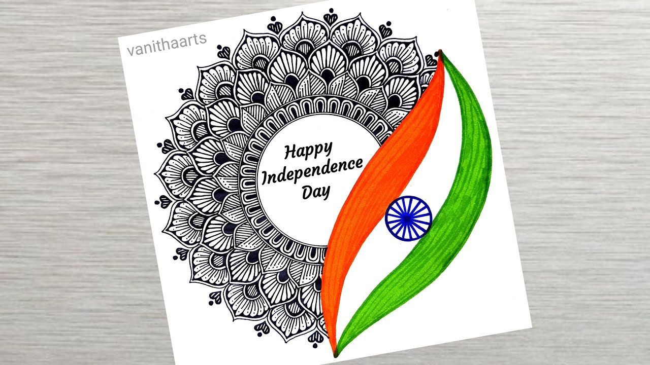 Happy Independence Day Mandala Art | how to draw mandala for beginners | Independence Day Drawing