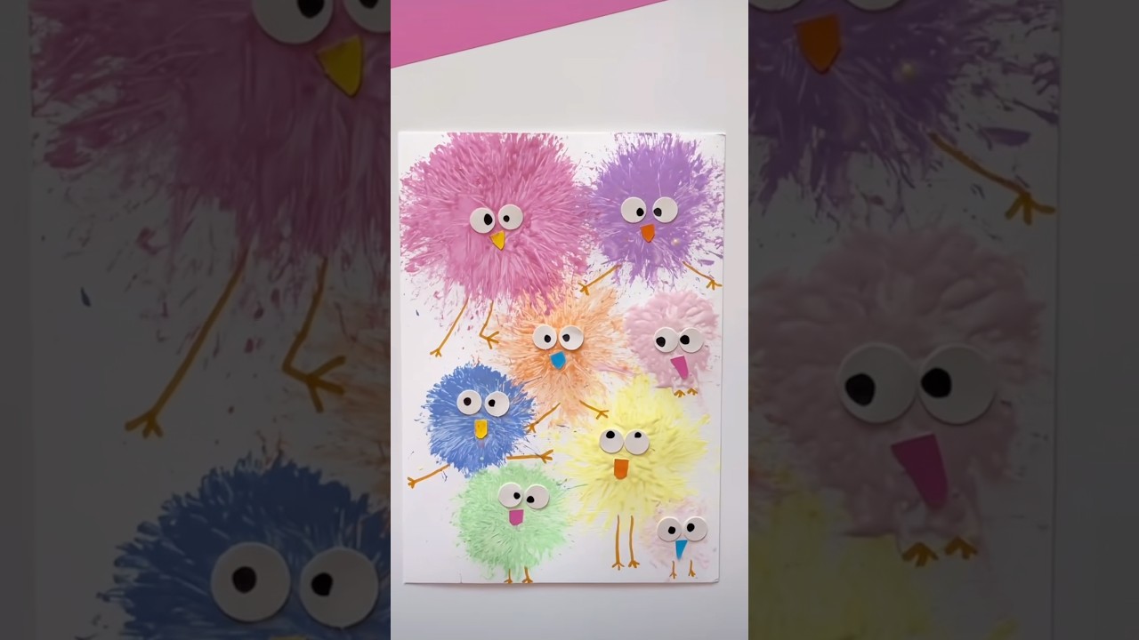 Easy Cute Monster Painting 👾 Fun Art for Kids #papercraftiq #monsterart