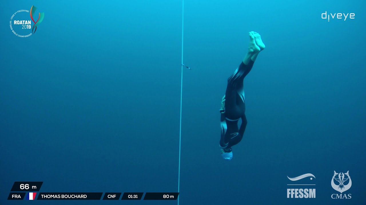 Thomas Bouchard | CNF -80m | Championnat du Monde apnée Roatan 2019