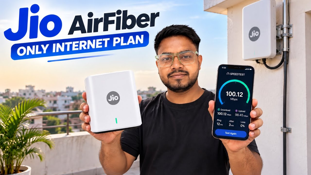 Finallyyyy Jio air fiber only internet connection lag gaya | Full details & Speed test