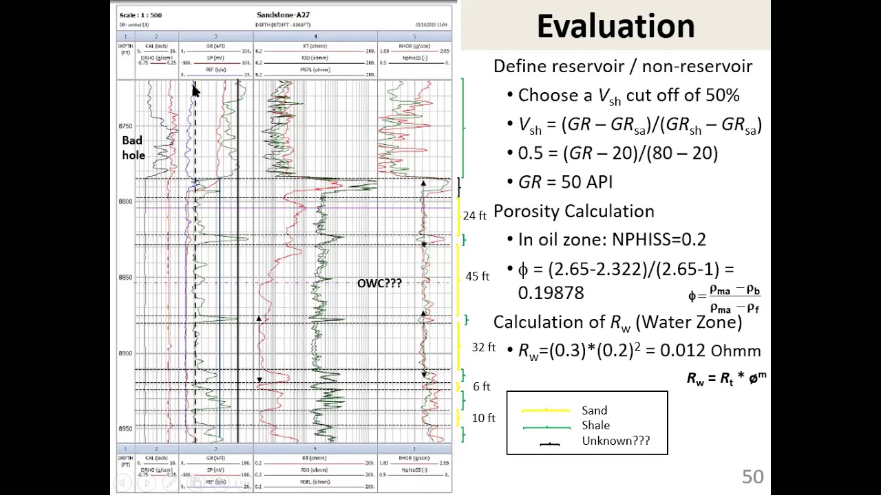 Well Log Interpretation Example