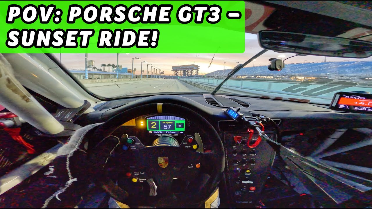 POV: Porsche GT3 Cup Car racing at night @Homestead-Miami Speedway  🌚
