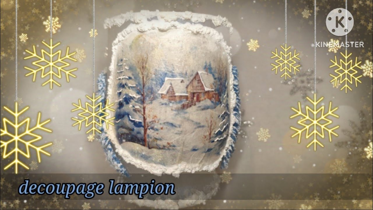 ZIMOWY LAMPION DECOUPAGE TUTORIAL