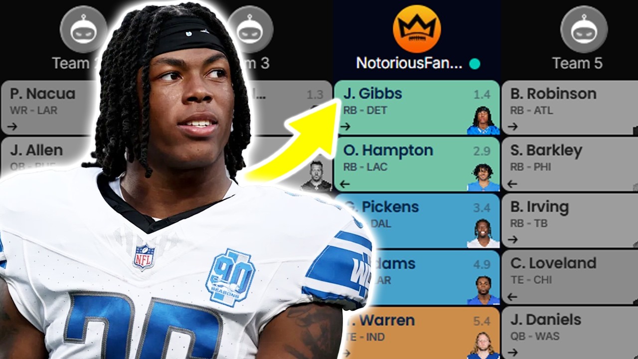 2026 Fantasy Football Mock Draft | 12 Team | PPR (Pick 4)