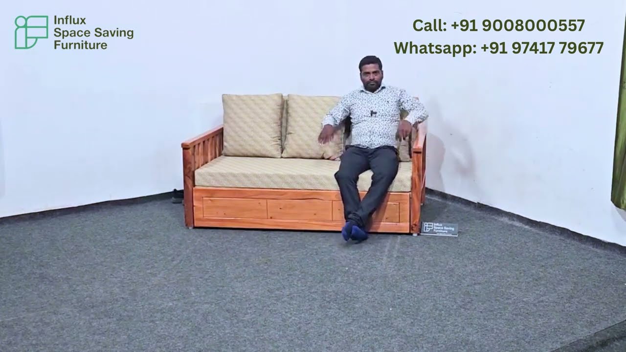 3 Seater Wooden Sofa Cum Bed A Space Saving Comfort Upgrade for Modern Homes | Tamil #sofabed