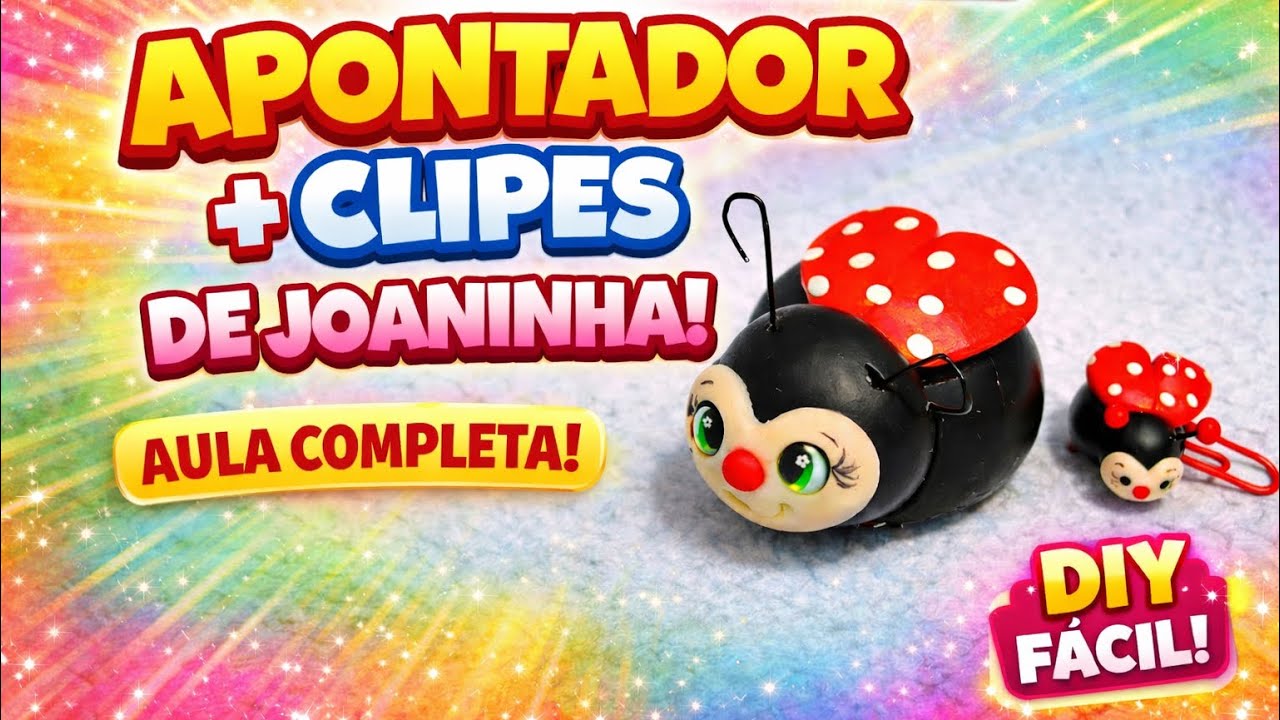 Como Fazer Apontador e Clipes de Joaninha em Biscuit 🐞 | DIY Fácil