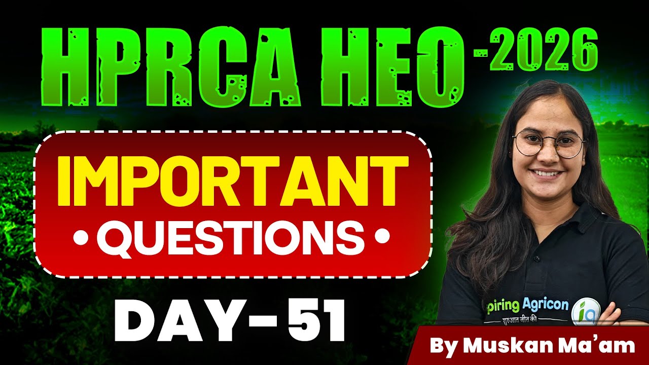 HPRCA HEO Exam - 2026 | Important questions | HP Horticulture Extension Officer | Muskan ma'am