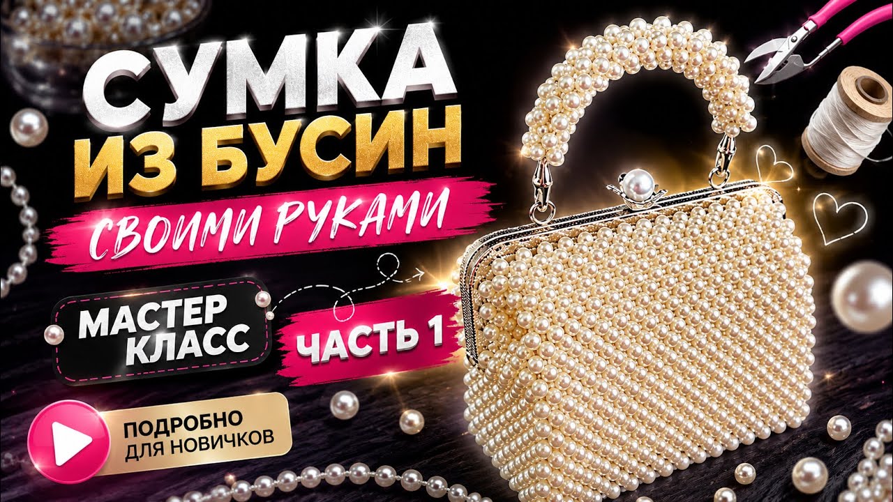 Часть 1 / сумка из бусин с фермуаром / мастер класс