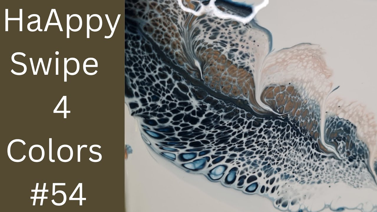 HaAppy Swipe 4 colors...😍 Pouring Acrylics 😍 HaAppy Flow#54  #pouring #painting #swipe