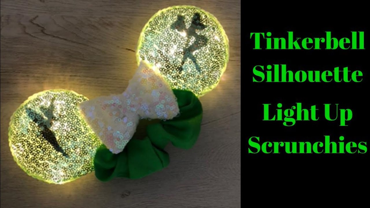Tinkerbell Silhouette Light Up Minnie Ears Scrunchie