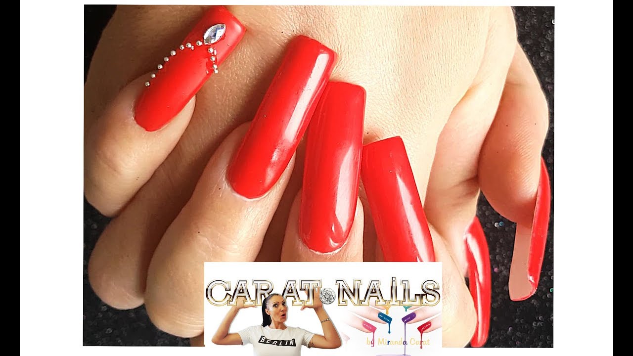 XXL Version  * Acrylnägel * Newstyle * Tipp * Red / Rot *  Nail Art | Carat Nails