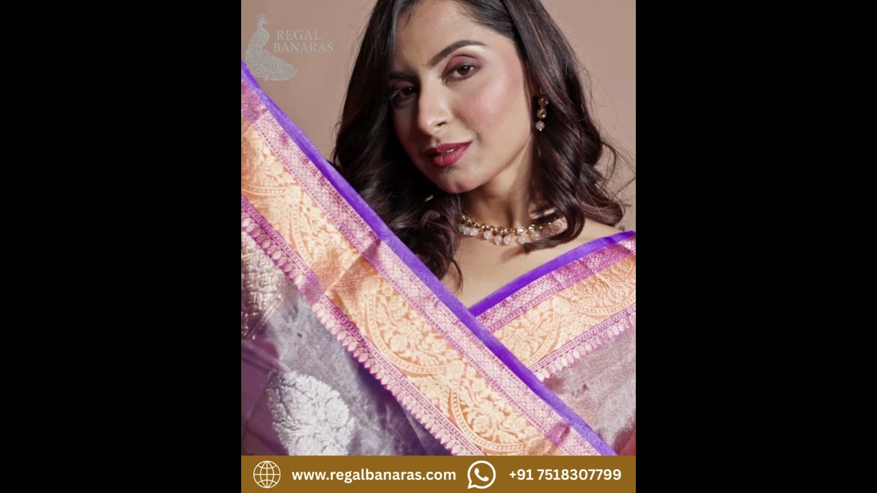 Multicolour Pure Tissue Silk Banarasi Handloom Saree with Zari work