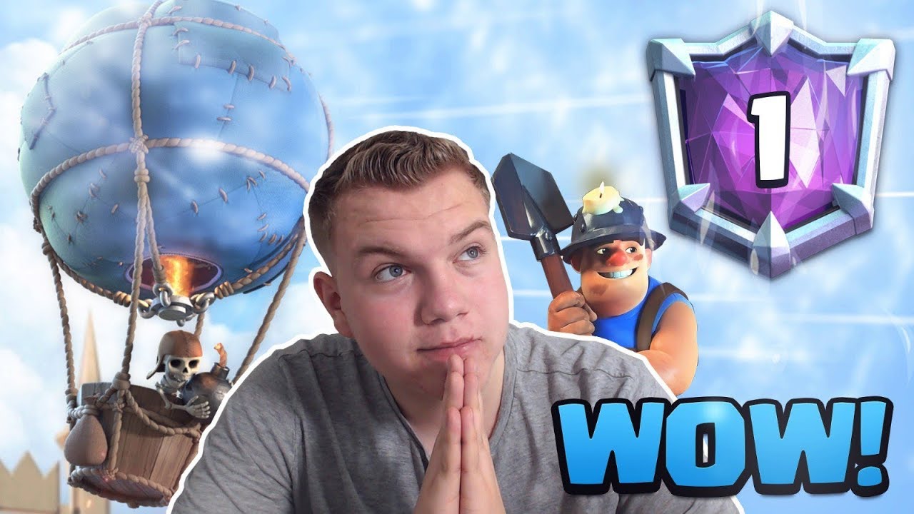 #1 DECK IN THE WORLD!  Balloon Miner Cycle 12 Win LIVE Grand Challenge Gameplay - Clash Royale