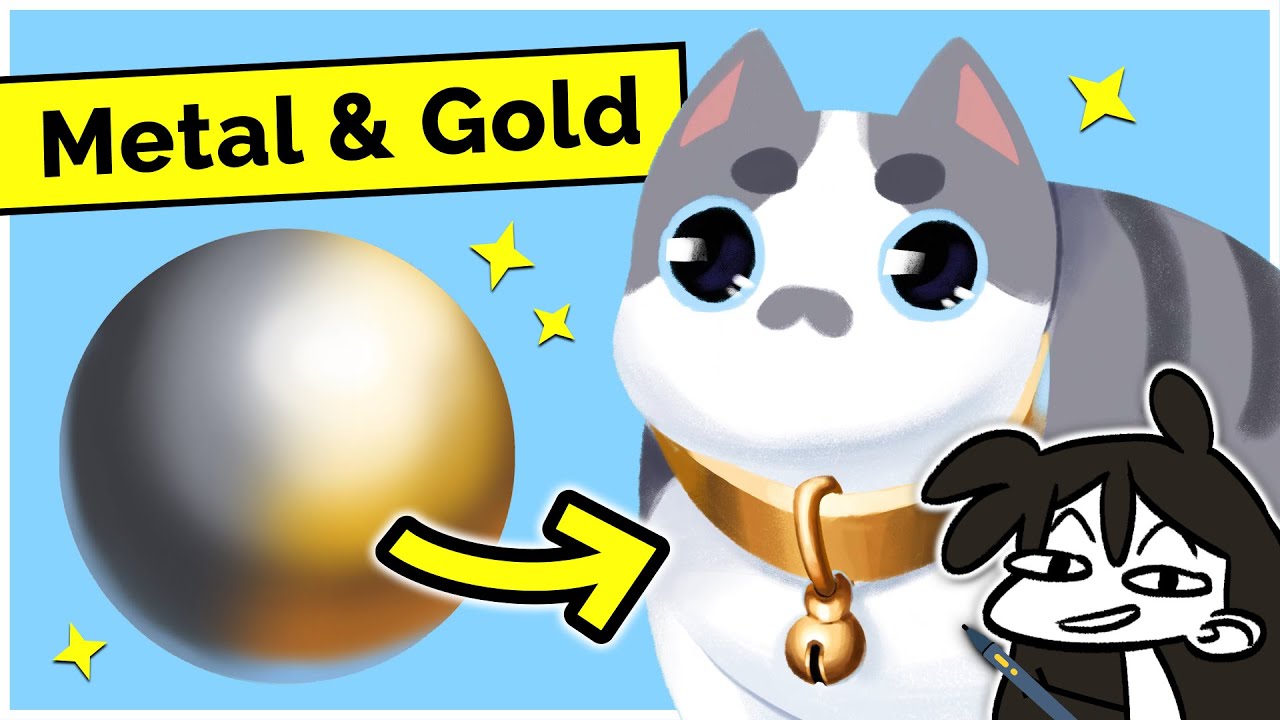 How to Render METAL & GOLD 🏆 Digital Art Tutorial