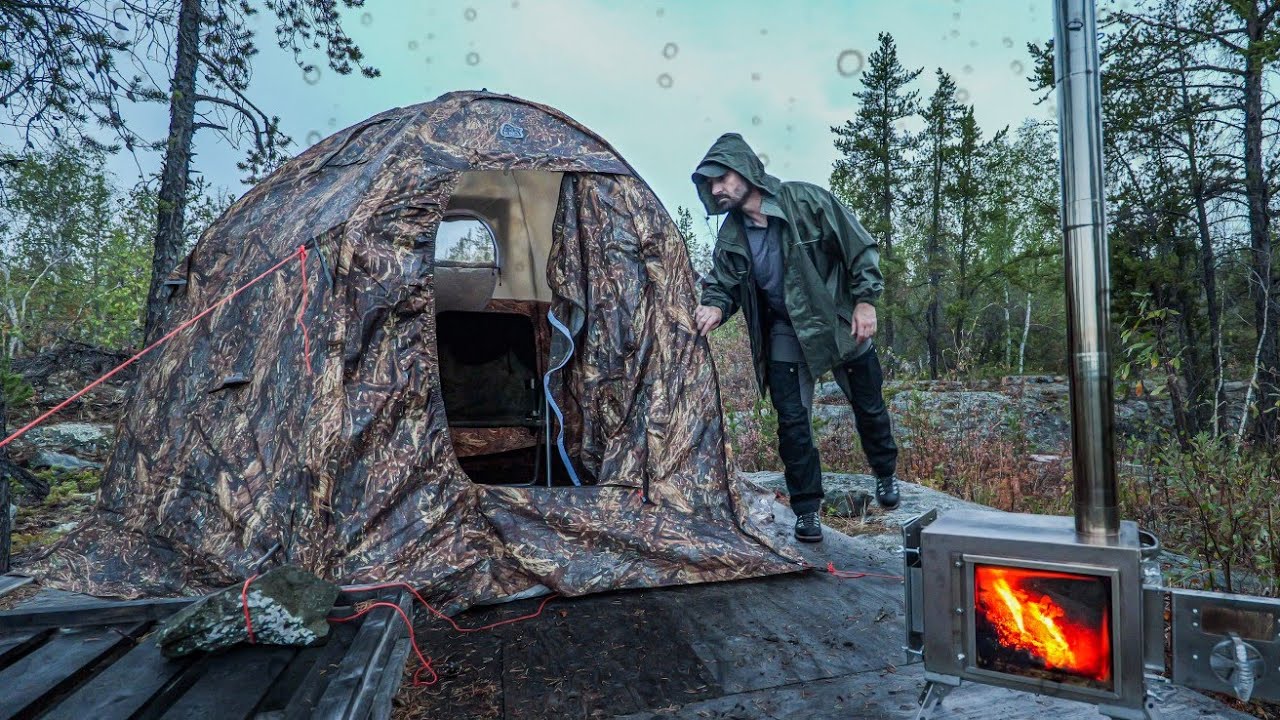 Fall is Blowing in! Wind and Rain Pound Tent and Stove