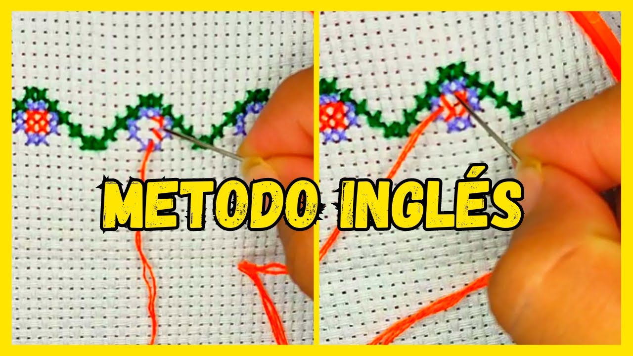 Como hacer punto cruz CONTINUO (metodo INGLÉS)
