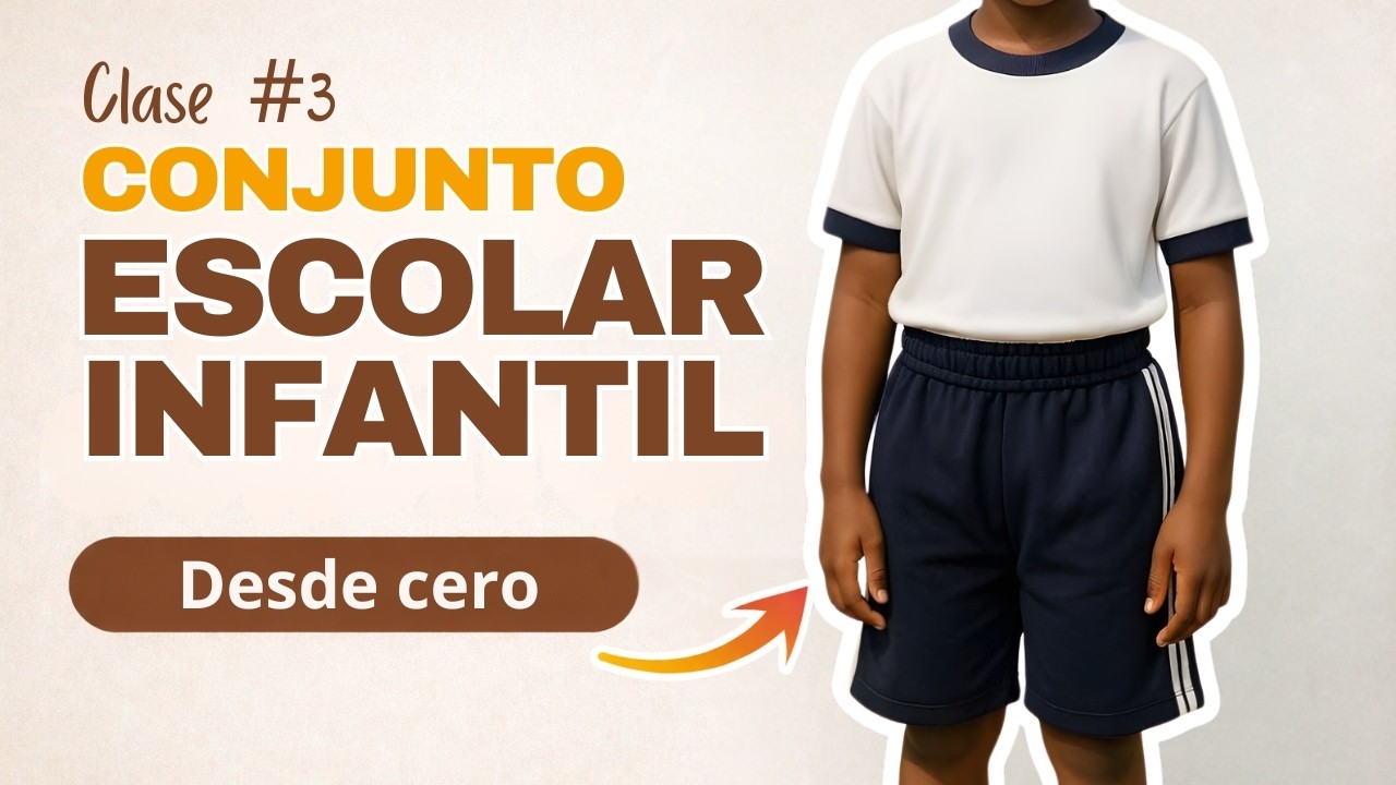 Conjunto Escolar Infantil Desde Cero | Patronaje y Confección Paso a Paso / Clase 3
