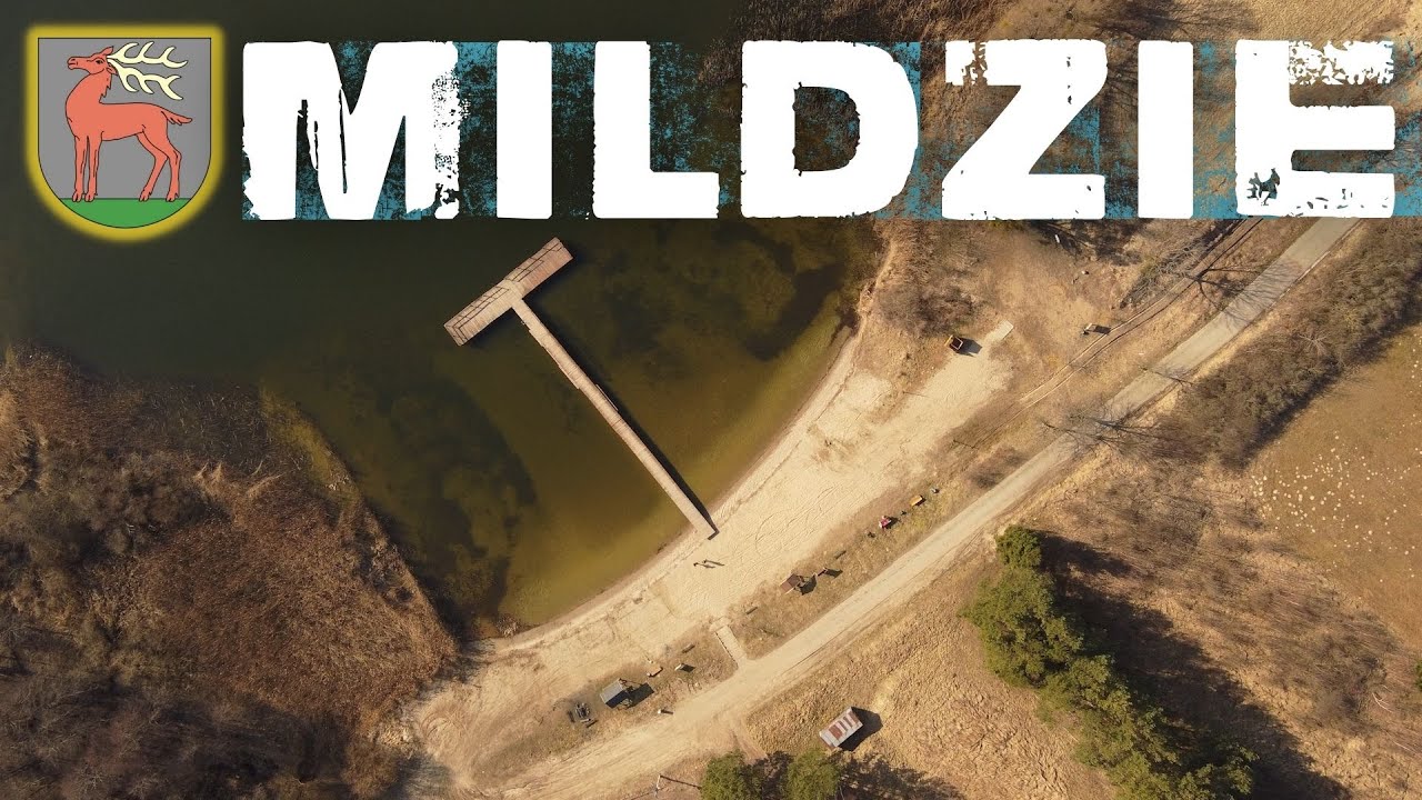 Jezioro Mildzie z lotu ptaka. Miłakowo.