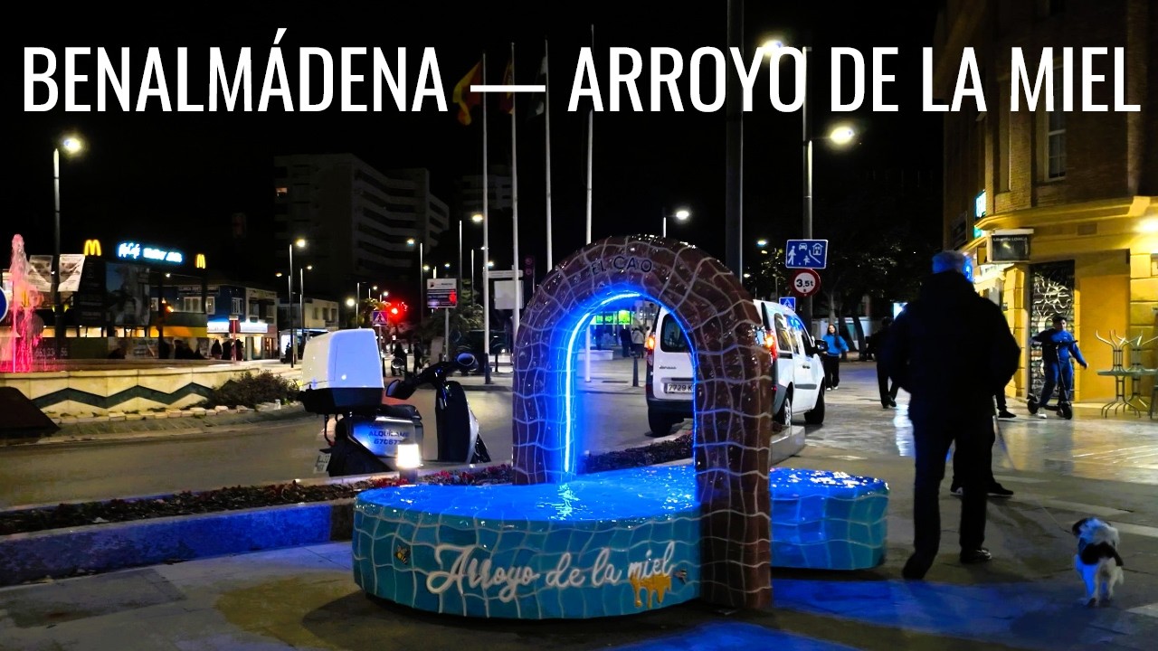 POV Benalmadena Arroyo de la Miel Night Walk 🌙 Costa del Sol Spain 4K
