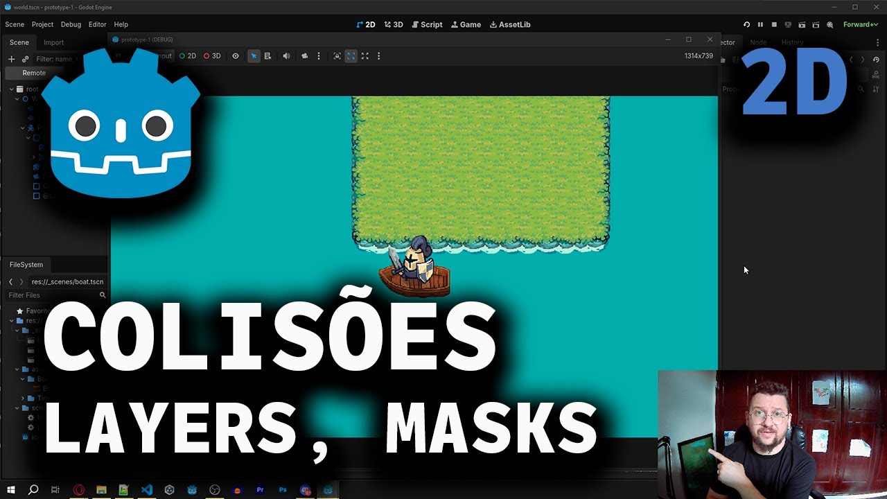 Como funcionam as colisões, camadas e máscaras no Godot 2D