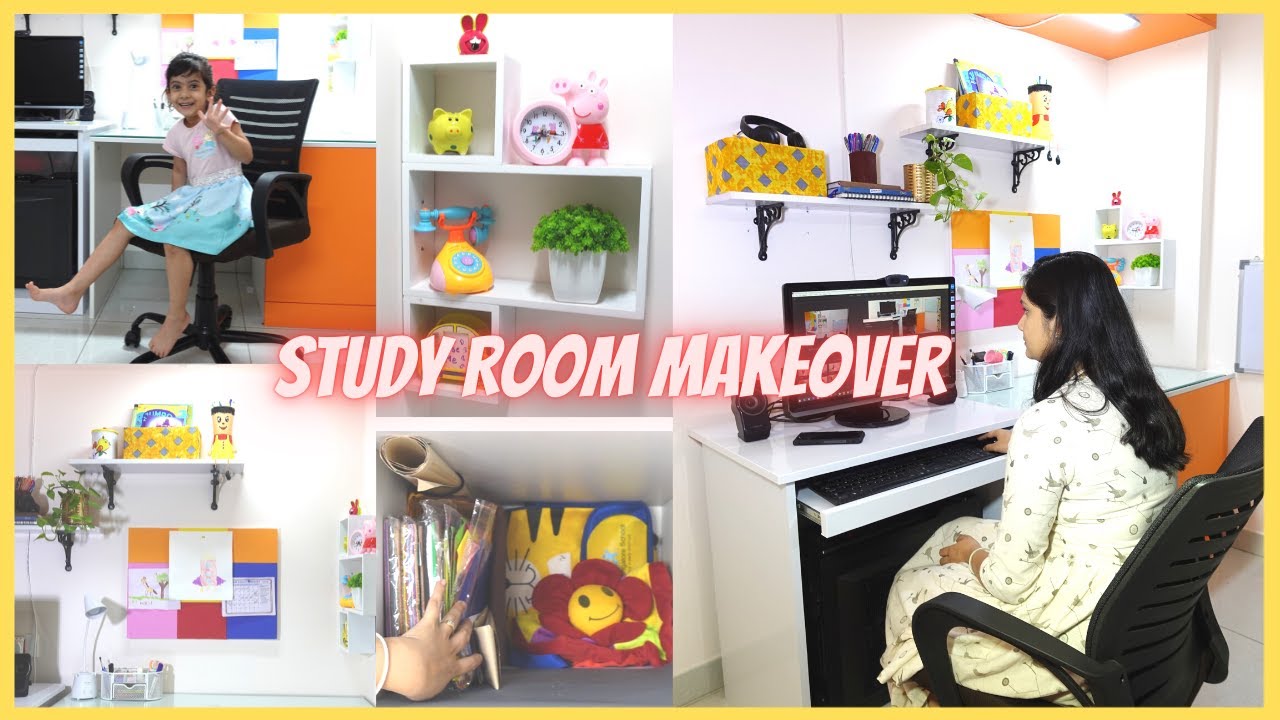 Kids study room makeover || Home workspace organization || Kids online classes setup
