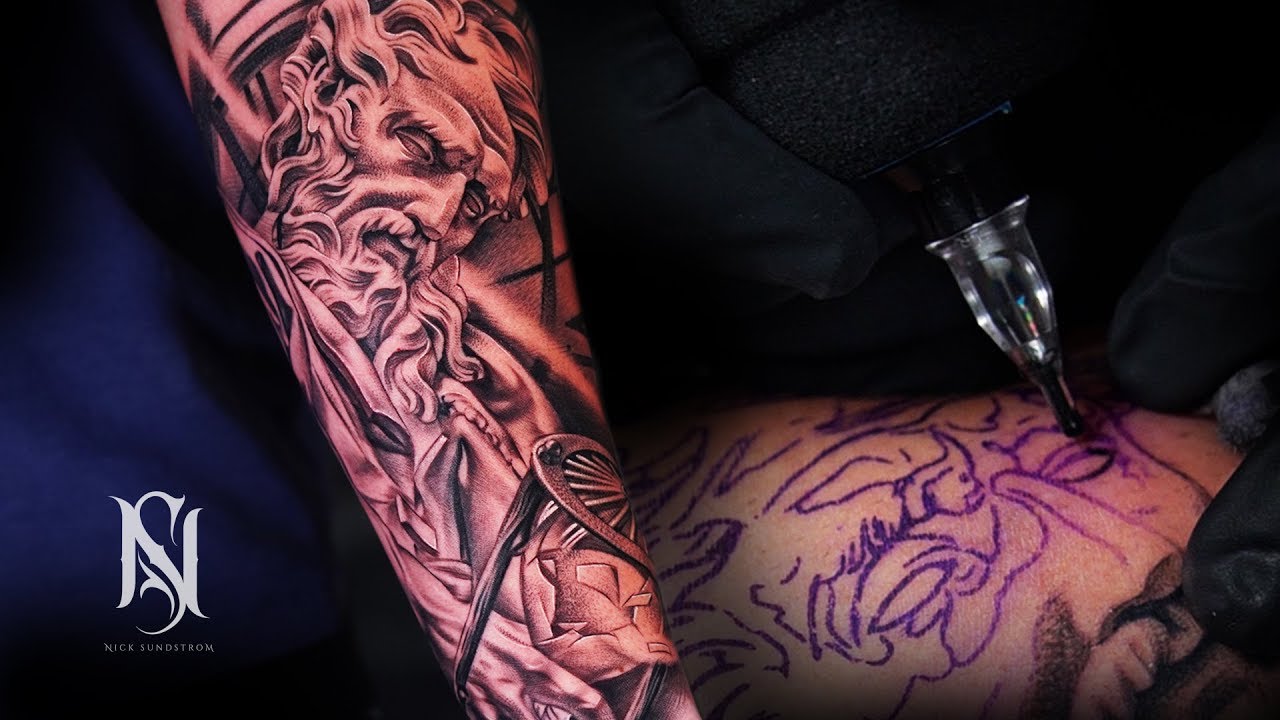 Father Time Tattoo Time Lapse | Nick Sundstrom