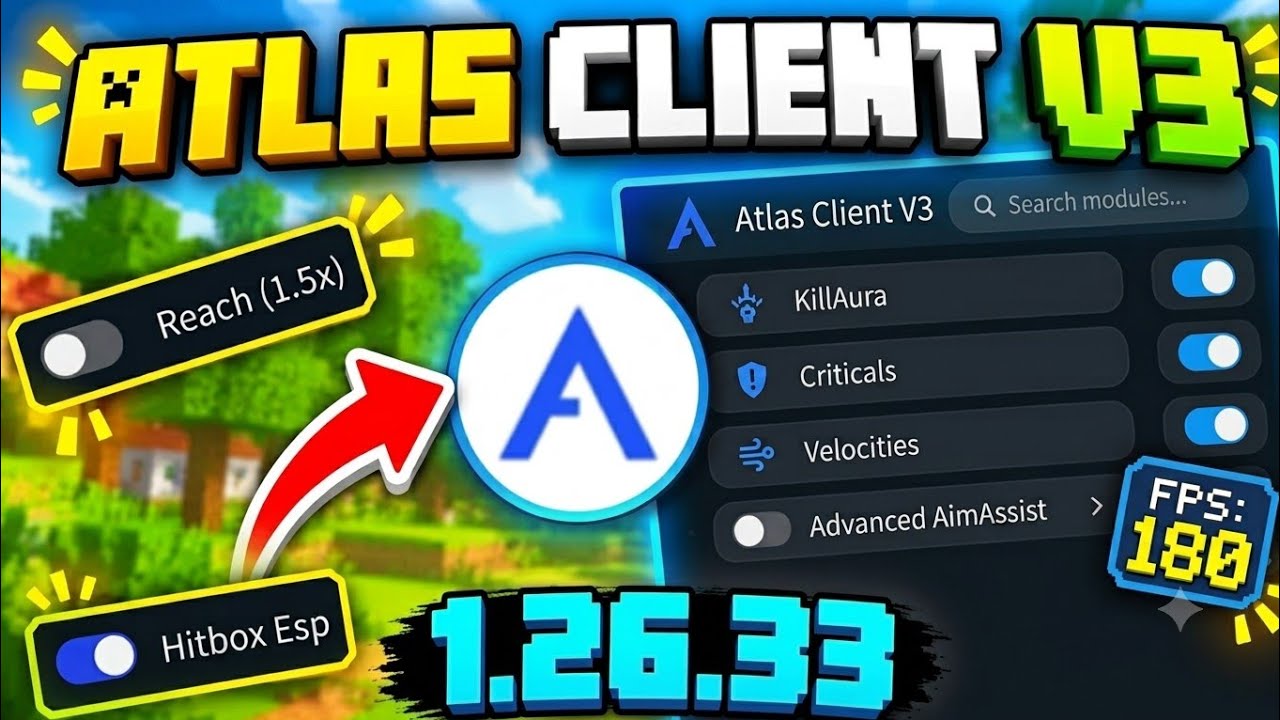 Minecraft Best Client| Atlas Client Best For Low-end Device!!