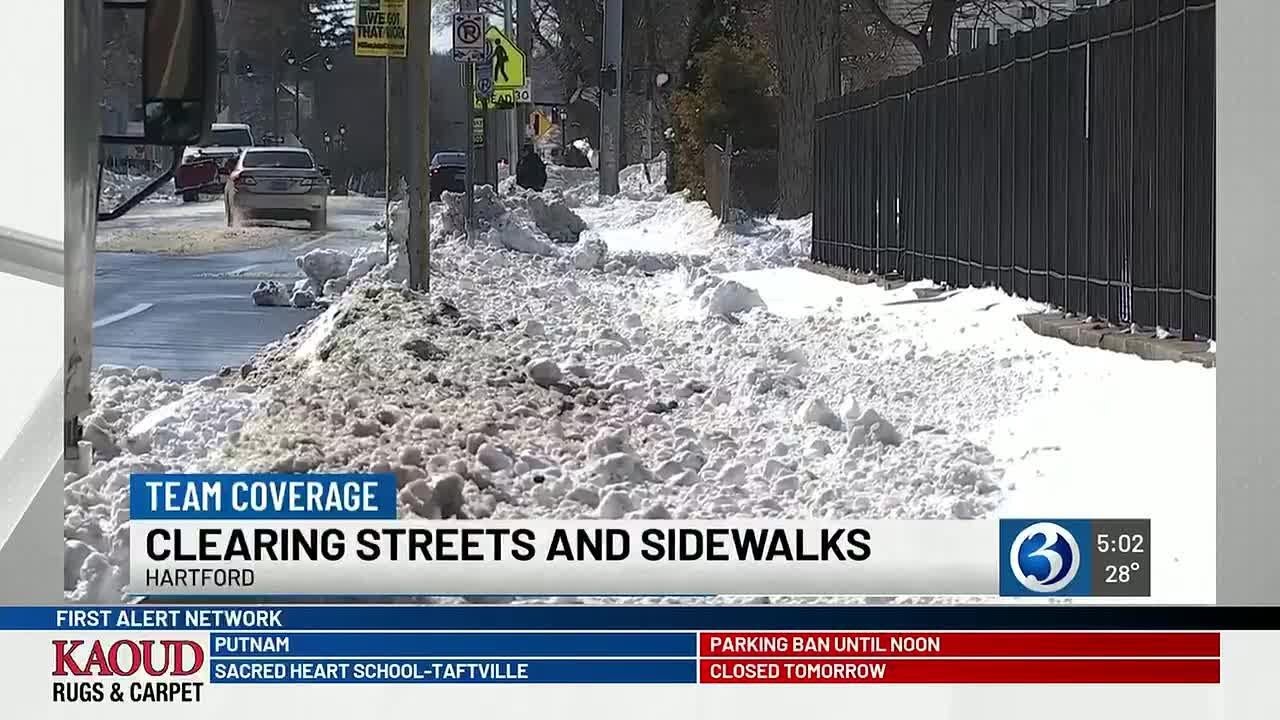 Hartford mayor warns landlords to clear sidewalks after Blizzard Calvin as pedestrians take to th...