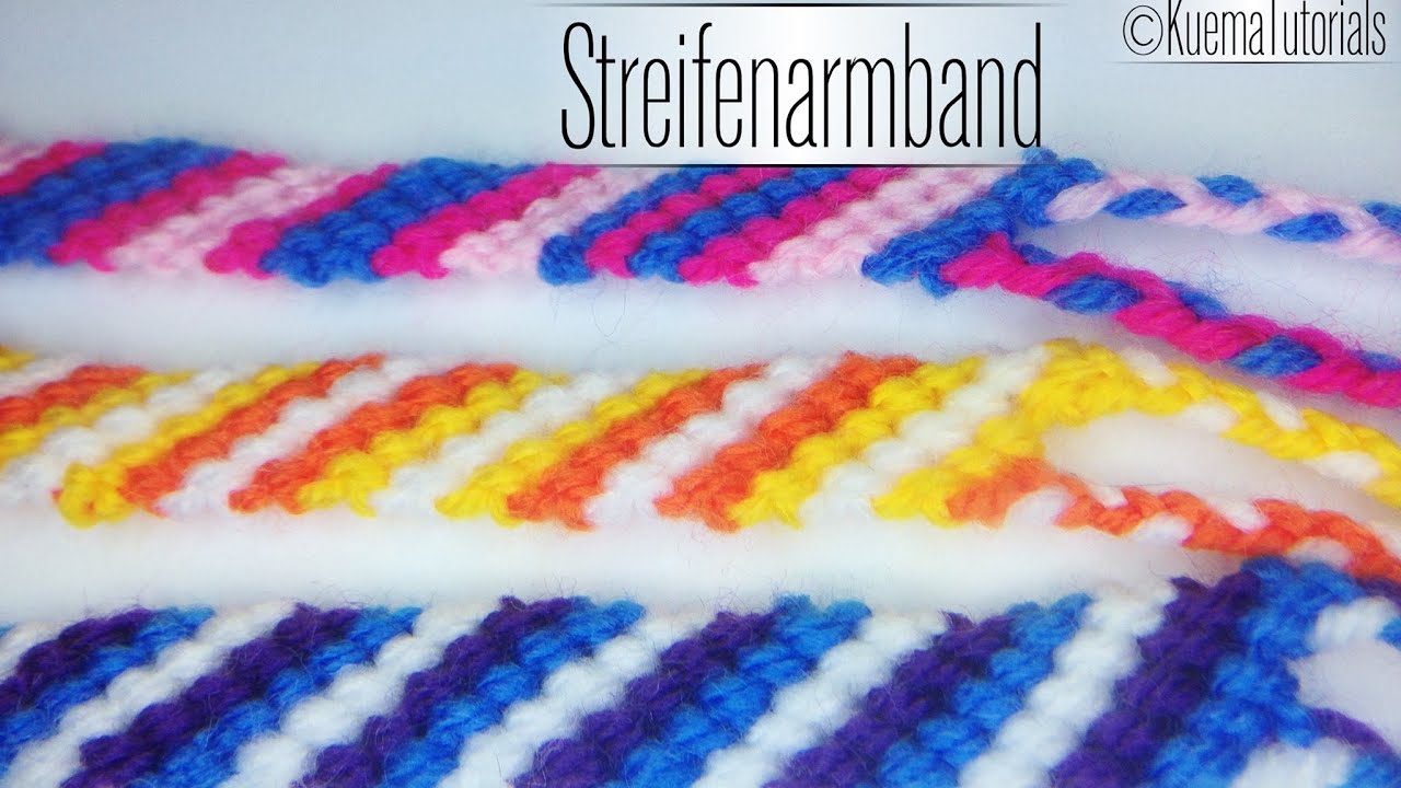 DIY: Freundschaftsarmband Seitenstreifen knüpfen