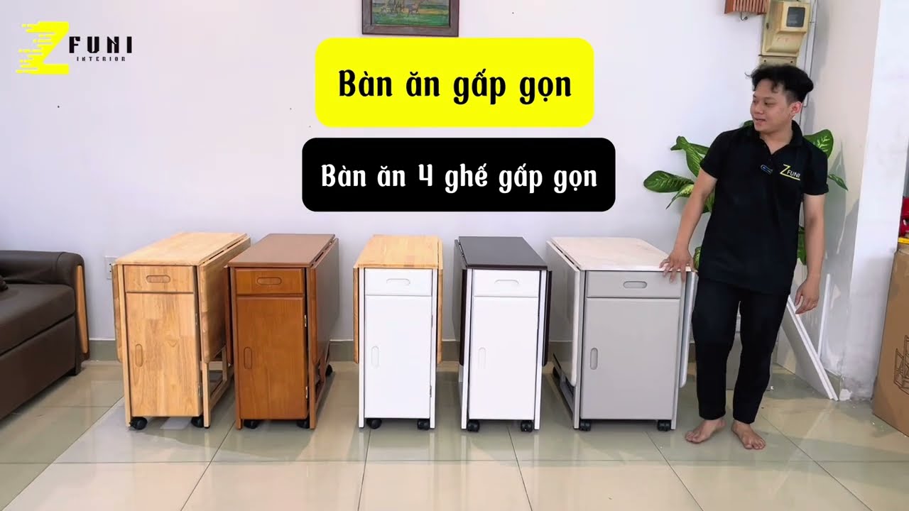 Các mẫu bàn ăn gấp gọn 4 ghế phổ biến nhất hiện nay